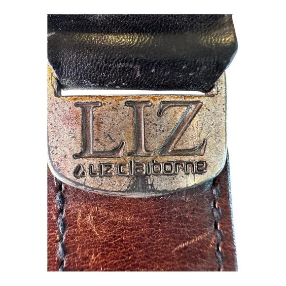 Liz Claiborne Vintage 1995 Brown Leather Classic Belt - Picture 3 of 8